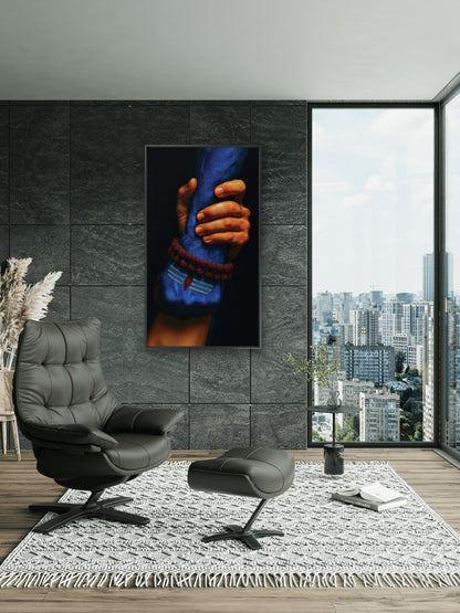 shiva hand-Luxurious-Spiritual & Mindful 3D Textured Wall Art | UV Printed Embossed Canvas Wall Frame for Prayer room ,Meditation Space