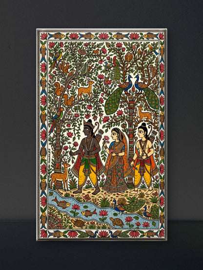 ram sita laxman-Luxurious-Gods and Divine Art 3D Textured Wall Art | UV Printed Embossed Canvas Wall Frame for Home Decor,living Room