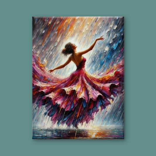 Dancing in the Prism Rain-Luxurious-Lifestyle & Hobbies-3D Textured Wall Art | UV Embossed Canvas Wall Frame for Kids room and show room