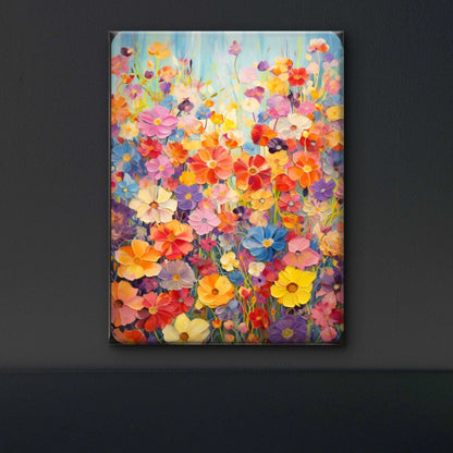 Bloom Burst premium Floral & Botanical-3D Textured Wall Art | UV Embossed Canvas Wall Frame for home decor and living room