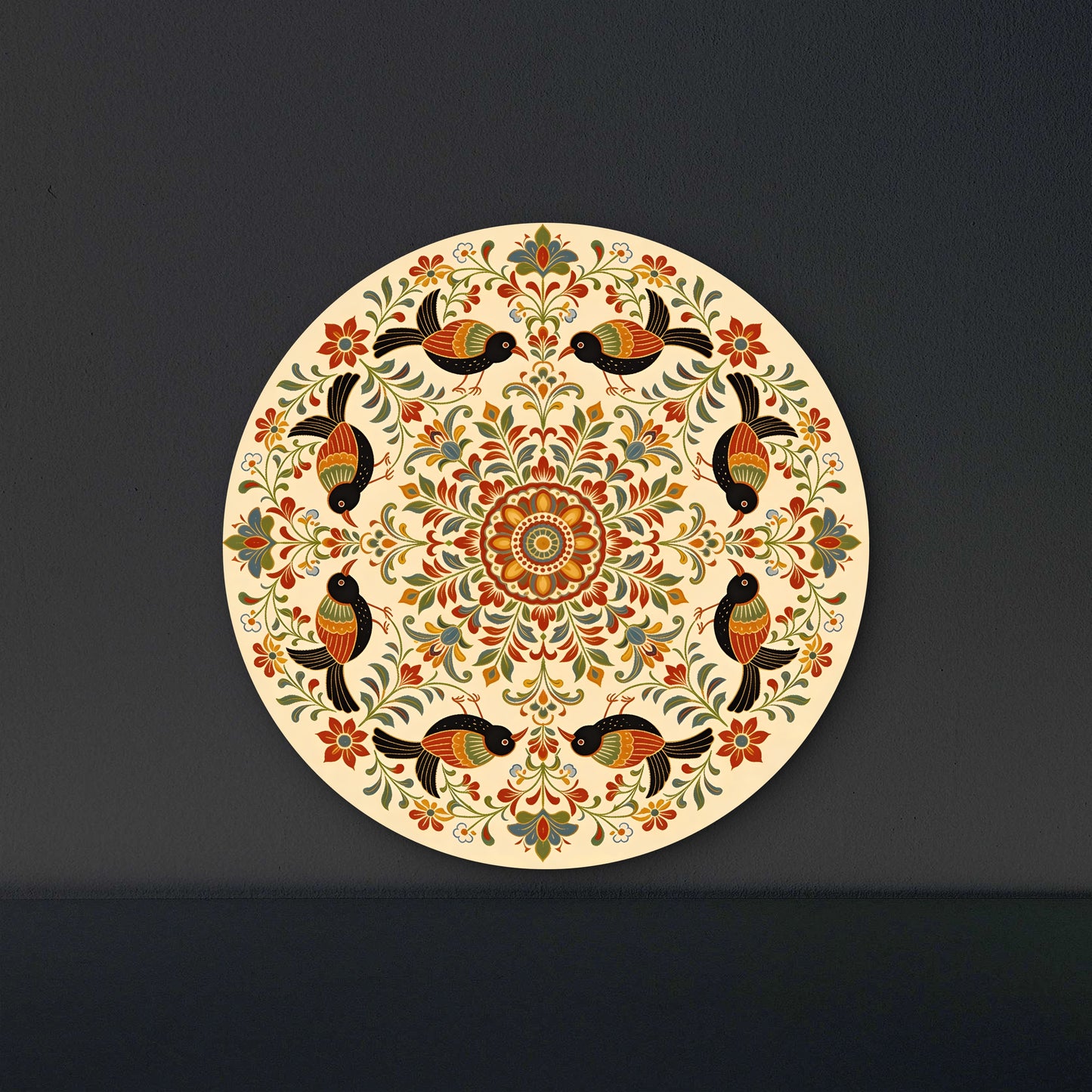 Blossom and Wing Mandala-Luxurious | 3D Textured Wall Art | UV Printed Embossed Canvas Wall Frame for living room