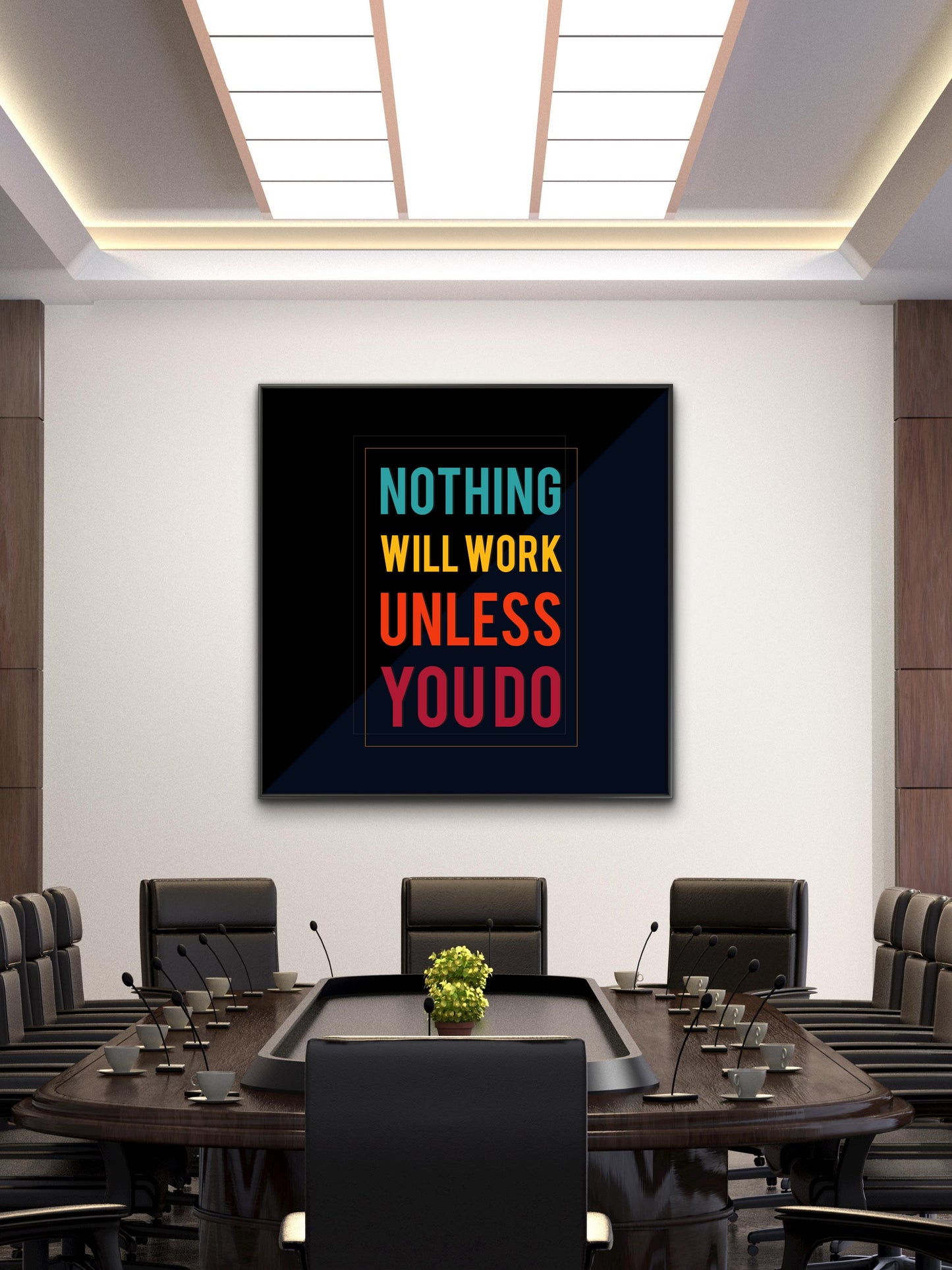nothing will work until you do the right thing-Luxurious-Motivational & Typography| 3D Textured Wall Art | UV Printed Embossed Canvas Wall Frame for Office,Meditation Space
