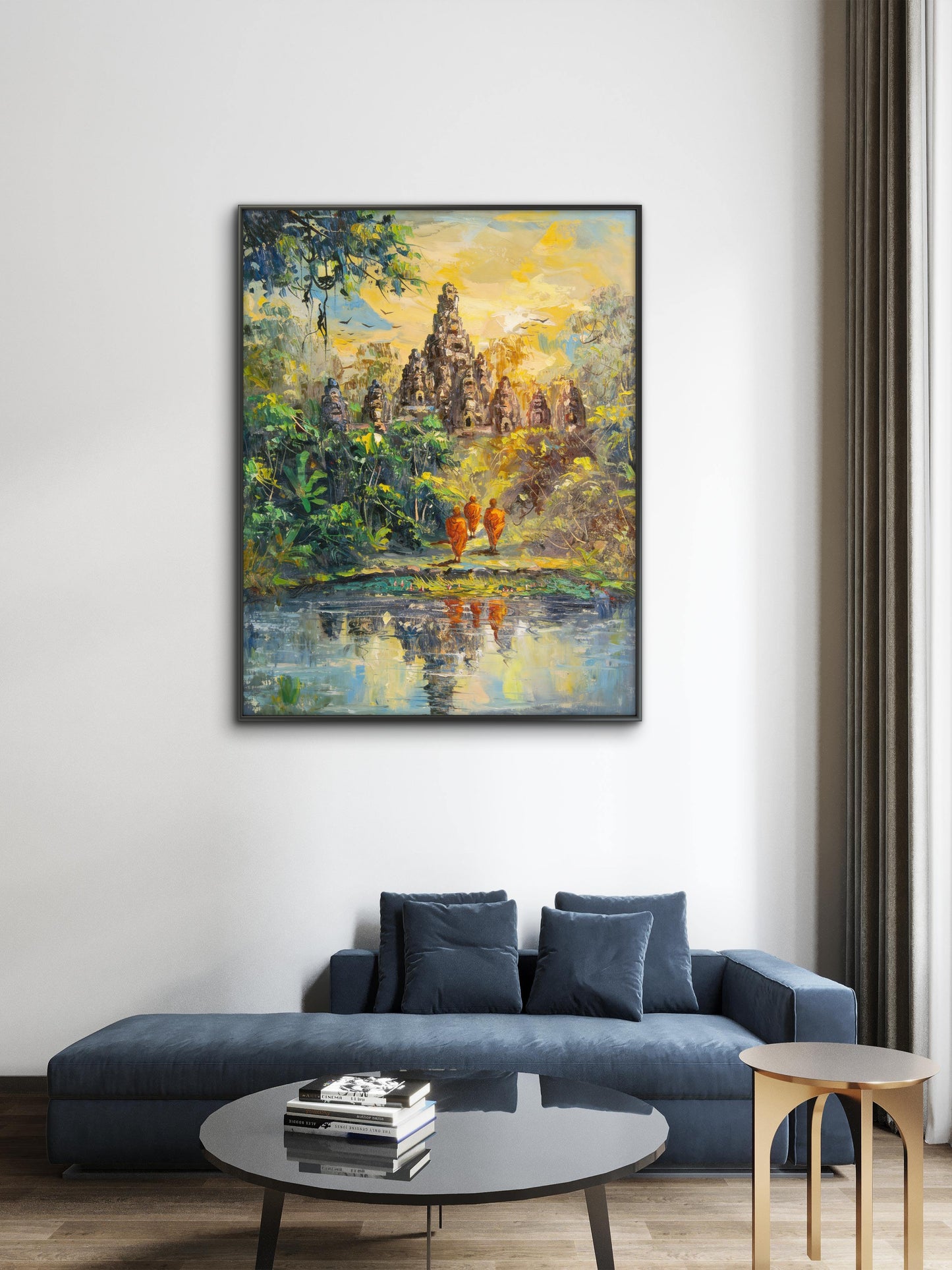 The Path to Enlightenment-Luxurious-Spiritual & Mindful 3D Textured Wall Art | UV Printed Embossed Canvas Wall Frame for Prayer room ,Meditation Space
