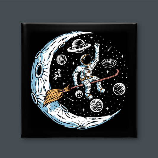 Astronaut_witch-Premium-Kids & Whimsical-3D Textured Wall Art | UV Embossed Canvas Wall Frame for Kids room