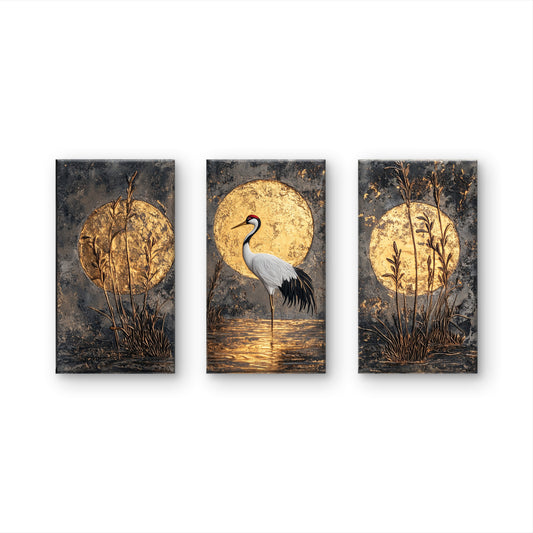 Set-3-canvasses-with-same-ratio-illustrating-stucco-with-gold-luxury-3D Textured Wall Art | UV Embossed Canvas Wall Frame for Home decor