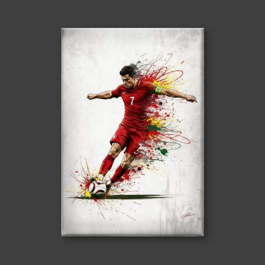 Cristiano Ronaldo-Luxurious-Lifestyle & Hobbies-3D Textured Wall Art | UV Embossed Canvas Wall Frame for Kids room and Sports area