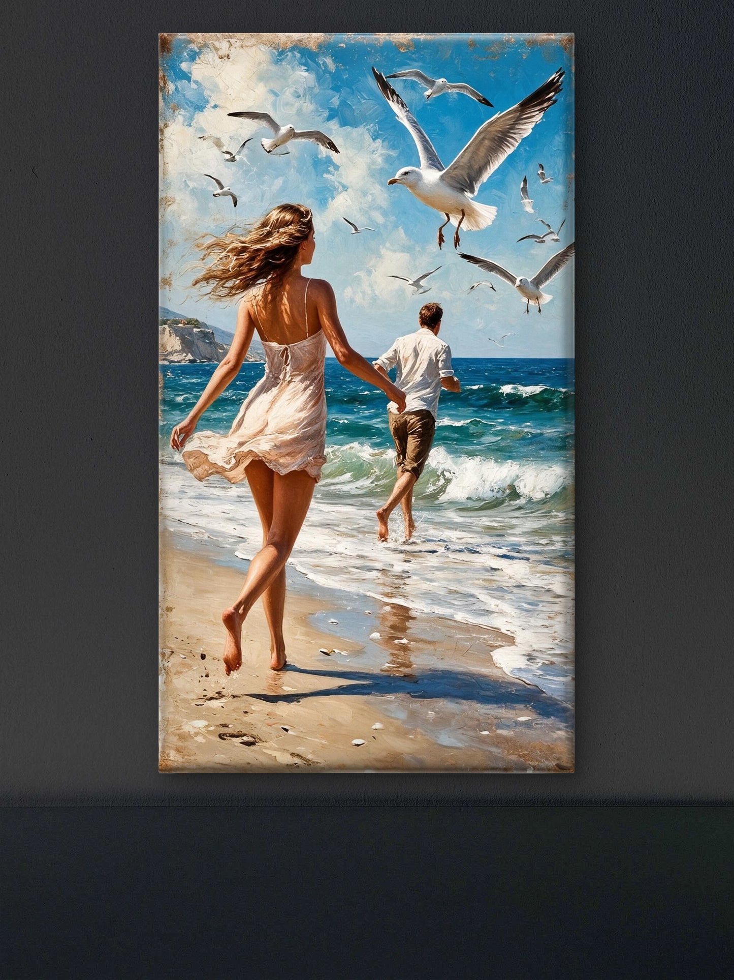 Ocean Melodies-Love & Togetherness -3D Textured Wall Art | UV Embossed Canvas Wall Frame for Home decor (Copy)