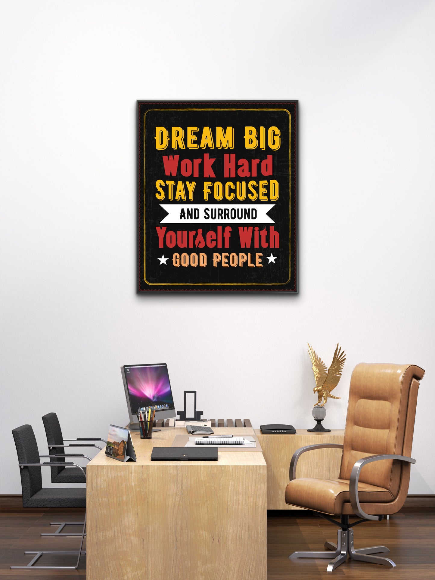 Dreamy big-Luxurious-Motivational & Typography| 3D Textured Wall Art | UV Printed Embossed Canvas Wall Frame for Office,Meditation Space