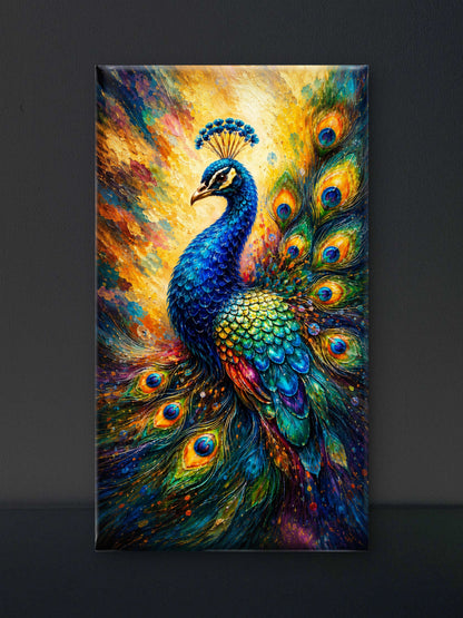 Feathers of Glory-Luxurious-Wildlife & Animals 3D Textured Wall Art | UV Printed Embossed Canvas Wall Frame for Home Decor,living Room