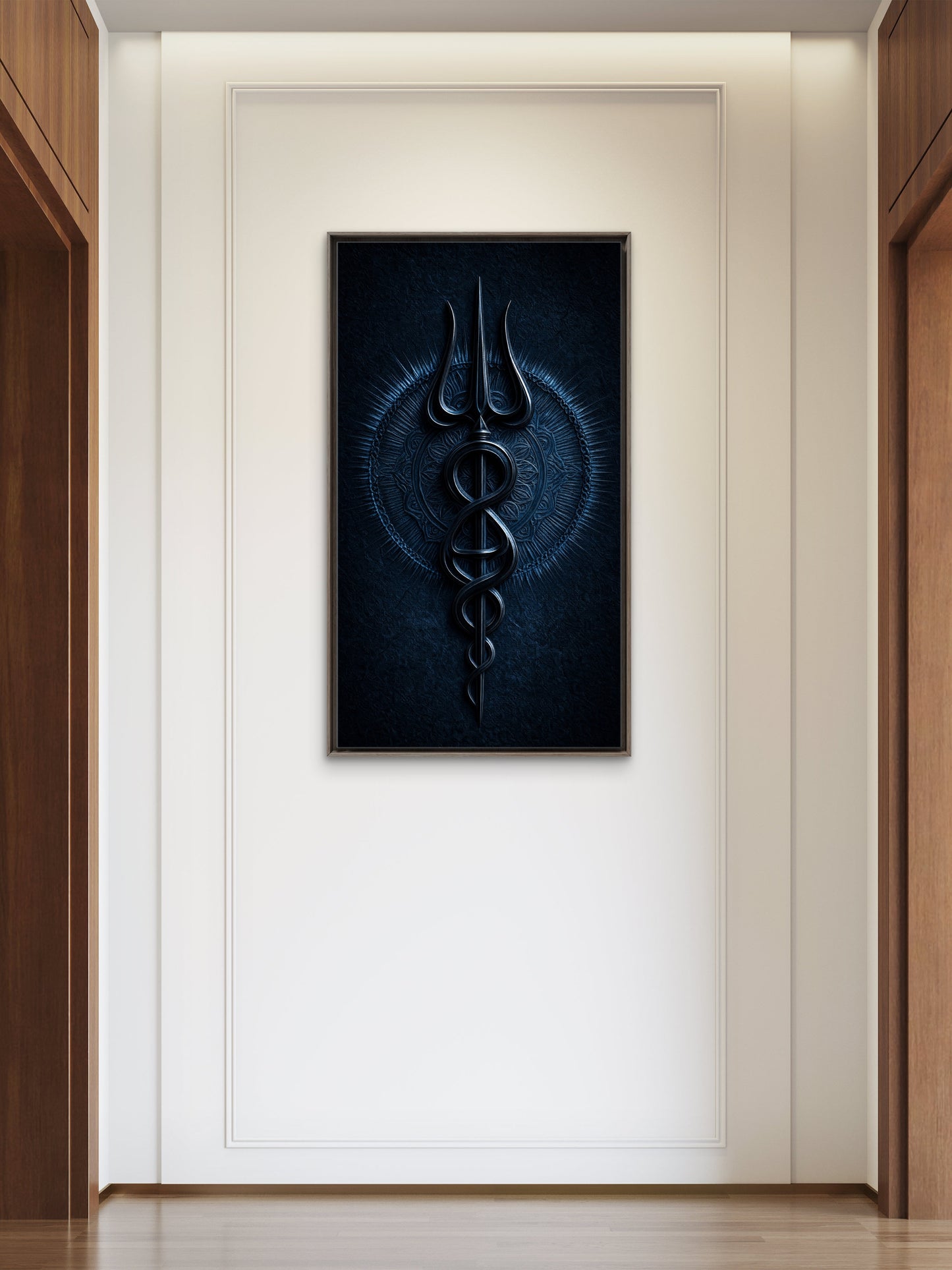 Trishula -Luxurious-Gods and Divine Art 3D Textured Wall Art | UV Printed Embossed Canvas Wall Frame for Home Decor,living Room