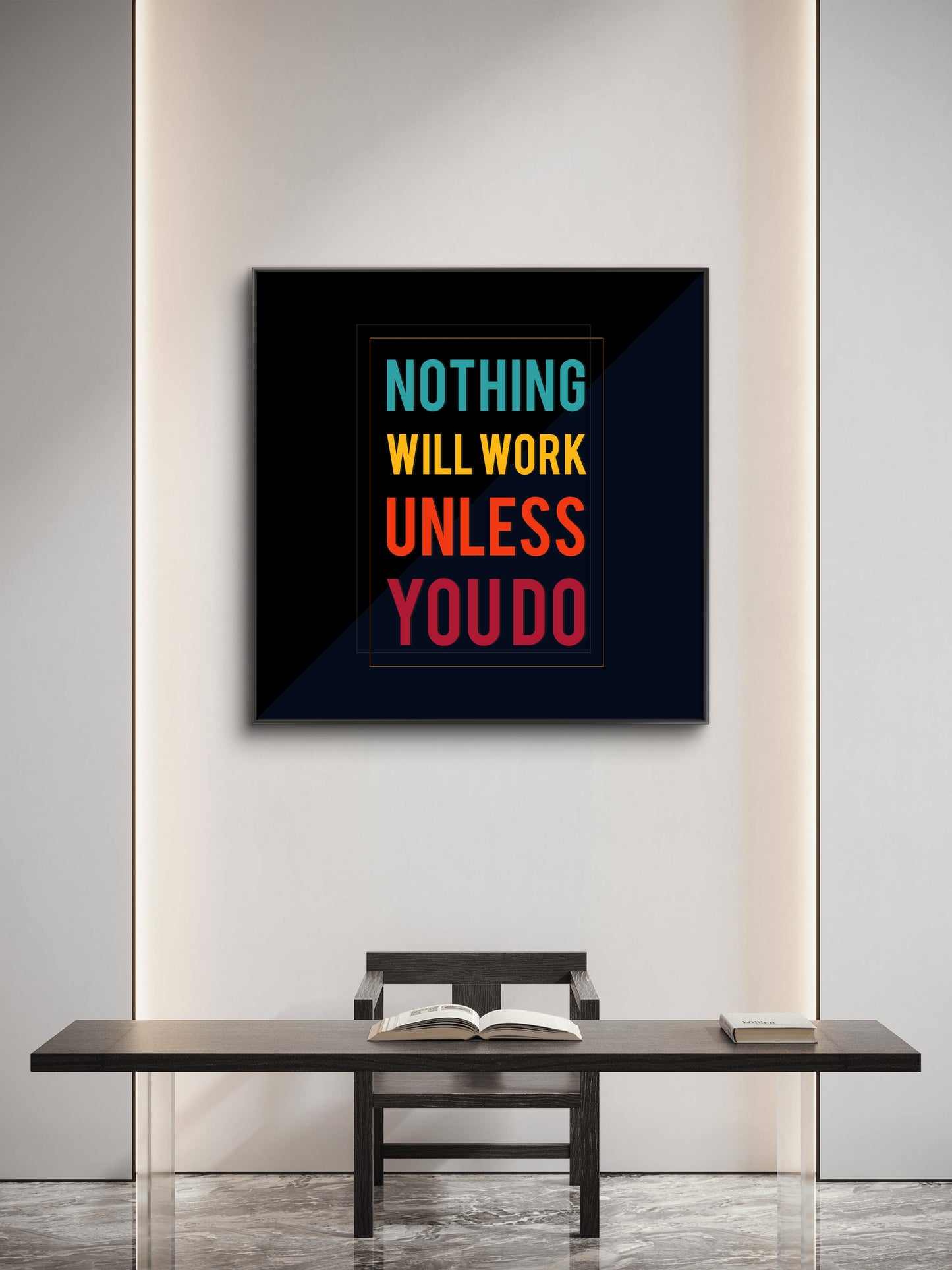 nothing will work until you do the right thing-Luxurious-Motivational & Typography| 3D Textured Wall Art | UV Printed Embossed Canvas Wall Frame for Office,Meditation Space