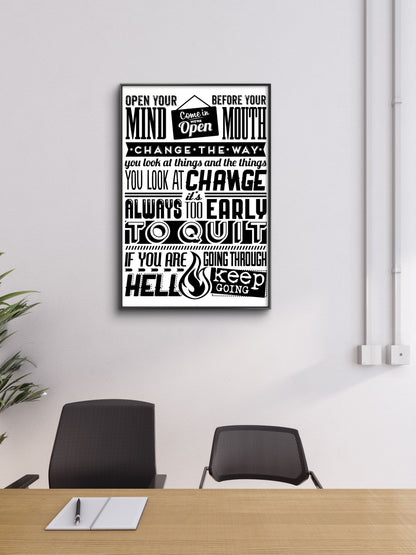 change the way-Luxurious-Motivational & Typography| 3D Textured Wall Art | UV Printed Embossed Canvas Wall Frame for Office,Meditation Space