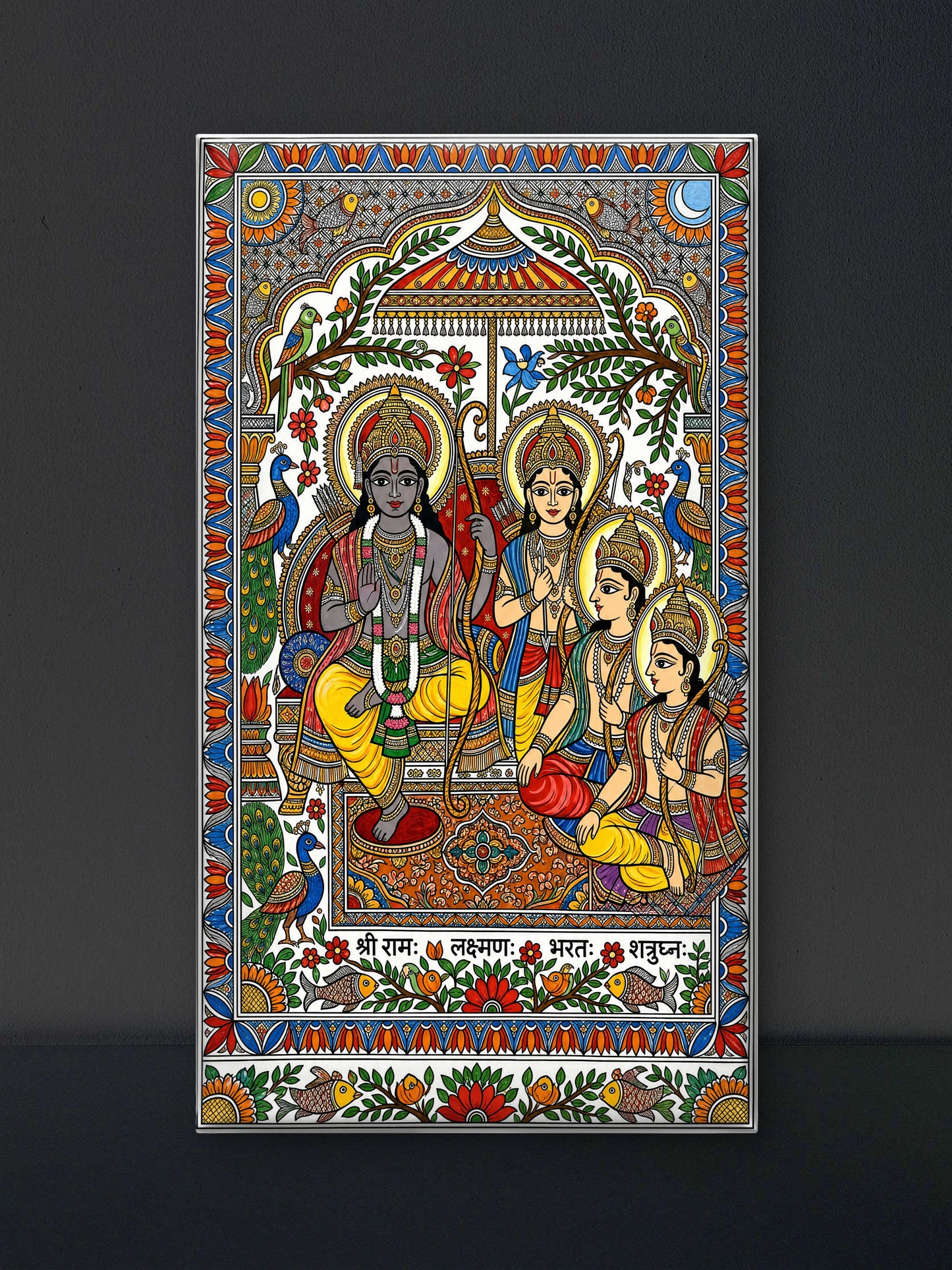The Four Brothers-Luxurious-Gods and Divine Art 3D Textured Wall Art | UV Printed Embossed Canvas Wall Frame for Home Decor,living Room