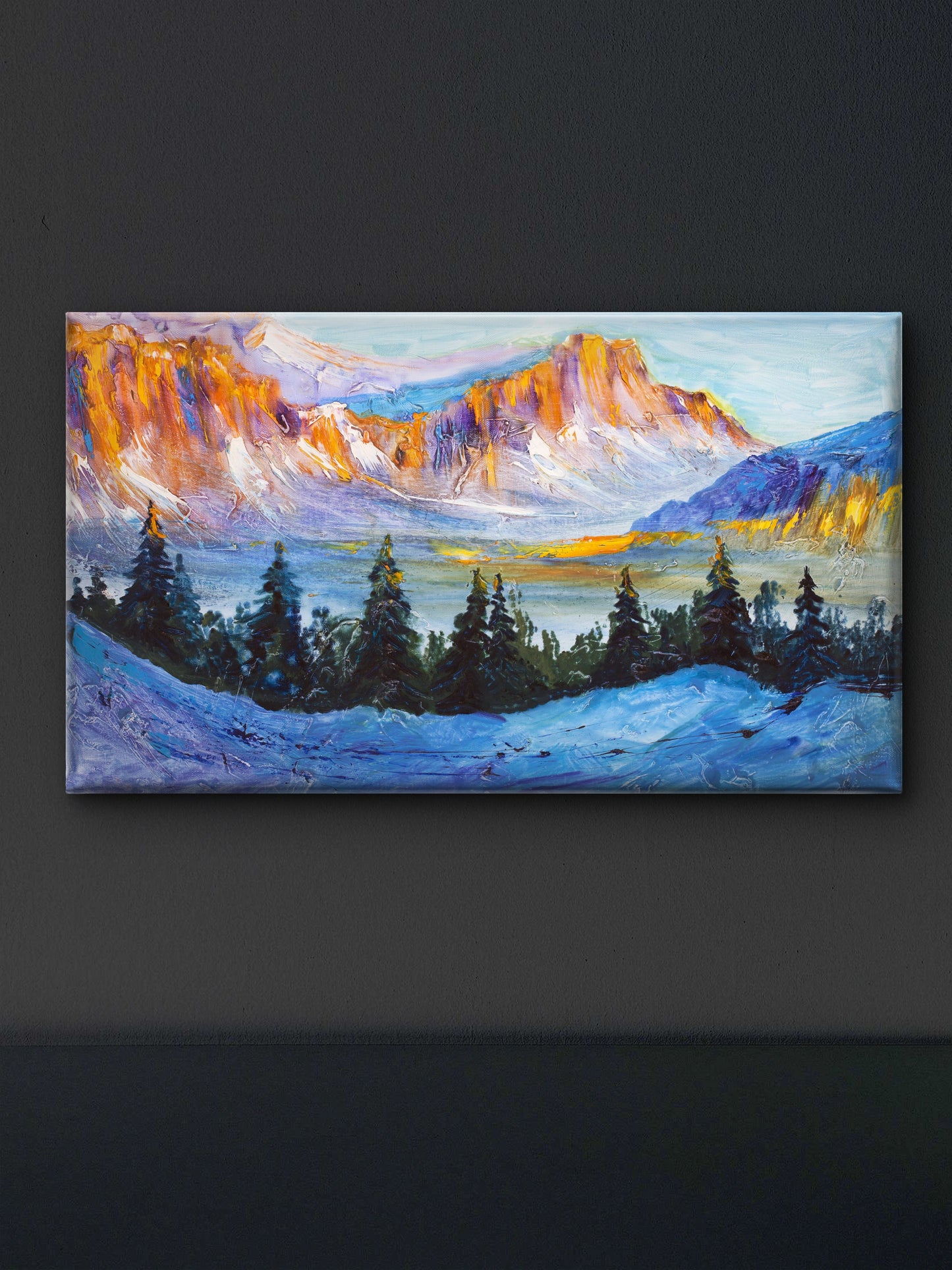 Snow-capped mountains-Luxurious-Nature and landscape | 3D Textured Wall Art | UV Printed Embossed Canvas Wall Frame for Home Decor,Living Room