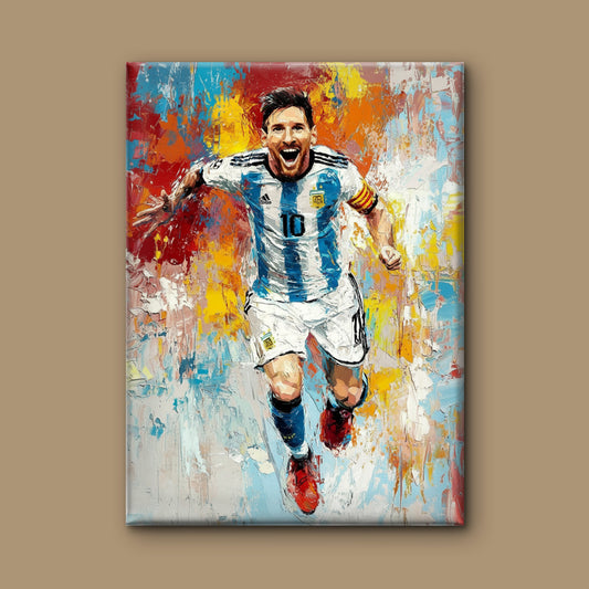Lionel Messi The Eternal Icon-Luxurious-Lifestyle & Hobbies-3D Textured Wall Art | UV Embossed Canvas Wall Frame for Kids room and Sports area