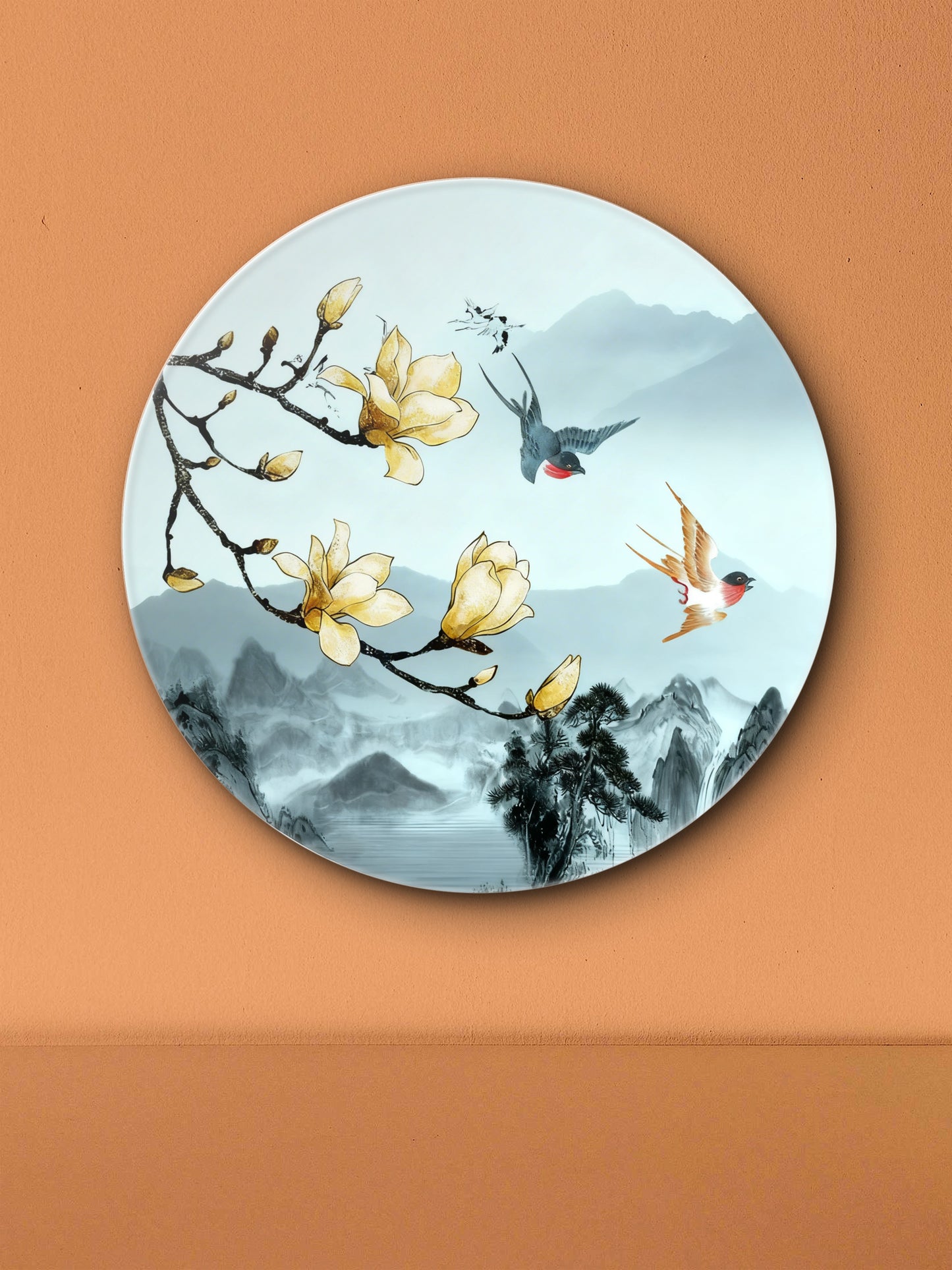 The Swallows-Luxurious | 3D Textured Wall Art | UV Printed Embossed Canvas Wall Frame for living room,home decor