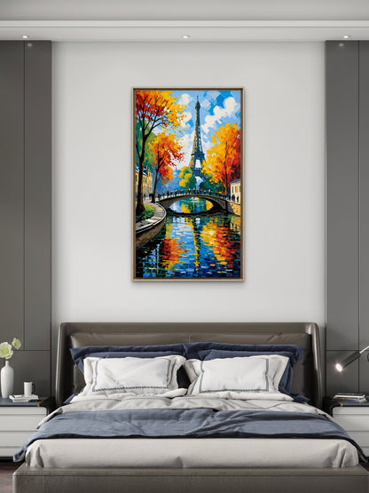 Gilded Paris -Luxurious-Nature & Landscapes 3D Textured Wall Art | UV Printed Embossed Canvas Wall Frame for Home Decor,living Room