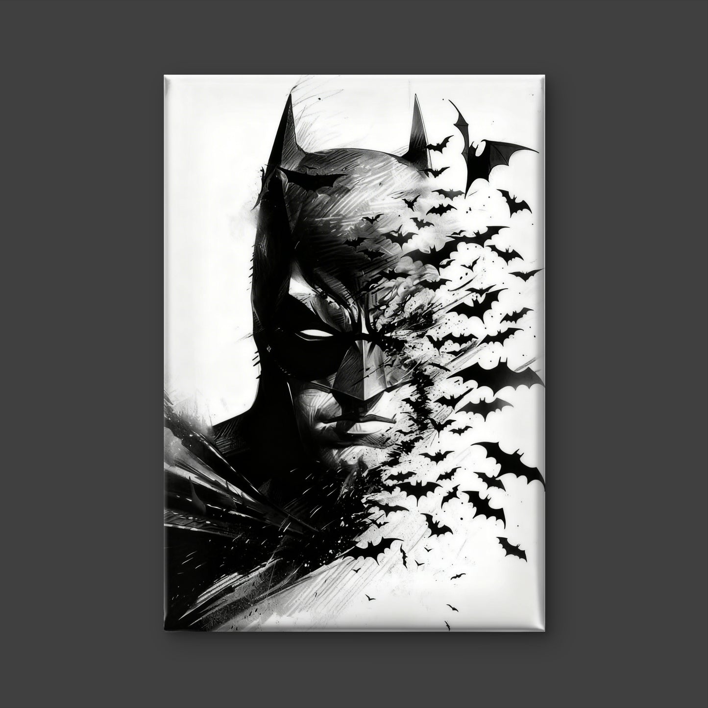 Batman captures a powerful moment of transformation-Premium-Kids & Whimsical-3D Textured Wall Art | UV Embossed Canvas Wall Frame for Kids room