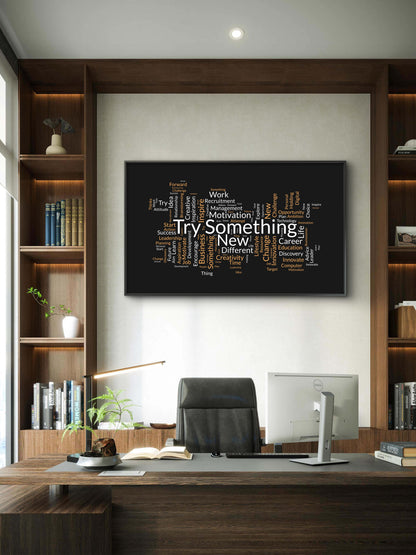 Try Something New-Luxurious-Motivational & Typography| 3D Textured Wall Art | UV Printed Embossed Canvas Wall Frame for Office,Meditation Space