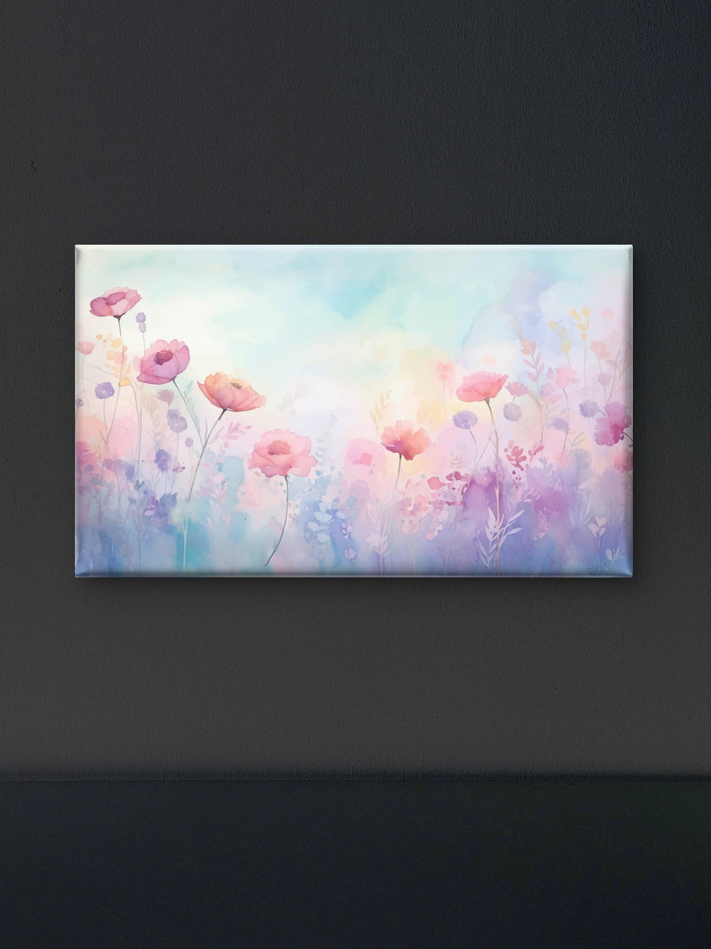 Floral background pastel Flower-Luxury-Floral & Botanical-3D Textured Wall Art | UV Embossed Canvas Wall Frame for office and bed room