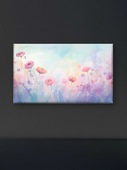 Floral background pastel Flower-Luxury-Floral & Botanical-3D Textured Wall Art | UV Embossed Canvas Wall Frame for office and bed room