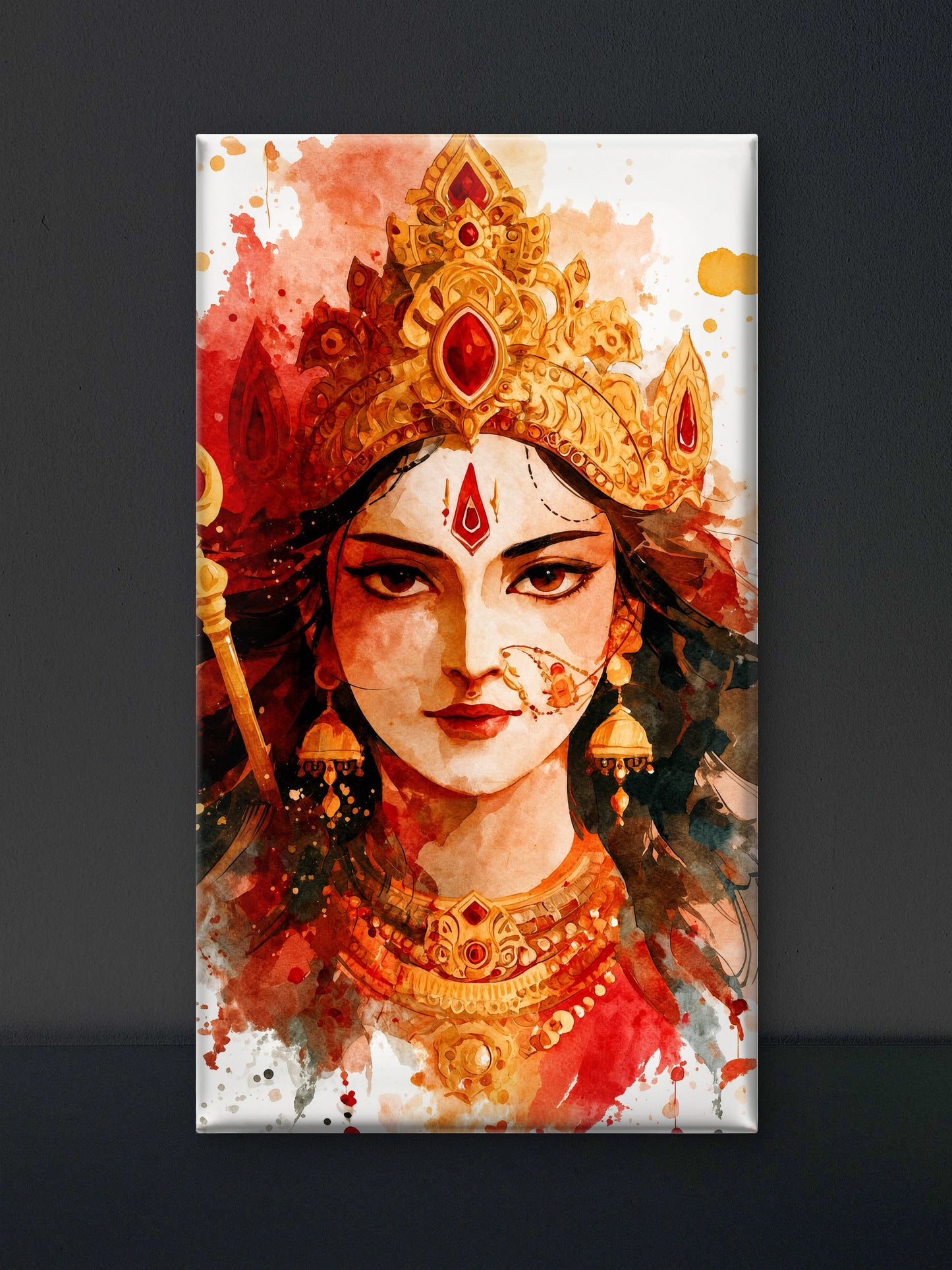 Shakti: The Eternal Power-Luxurious-Gods and Divine Art 3D Textured Wall Art | UV Printed Embossed Canvas Wall Frame for Home Decor,living Room