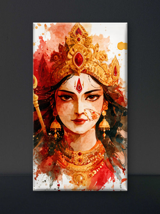 Shakti: The Eternal Power-Luxurious-Gods and Divine Art 3D Textured Wall Art | UV Printed Embossed Canvas Wall Frame for Home Decor,living Room