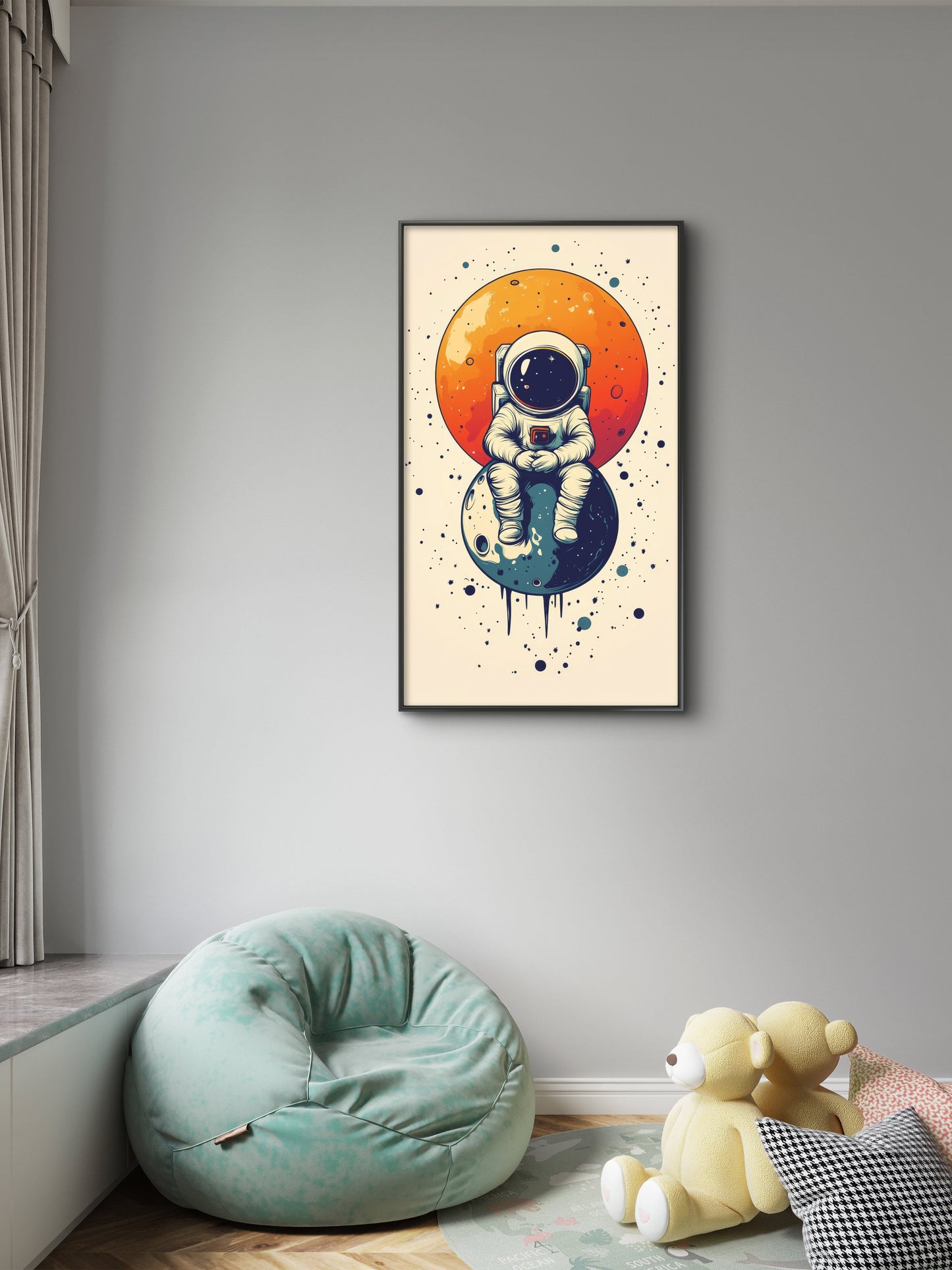 astronaut-Luxurious | 3D Textured Wall Art | UV Printed Embossed Canvas Wall Frame for living room,home decor