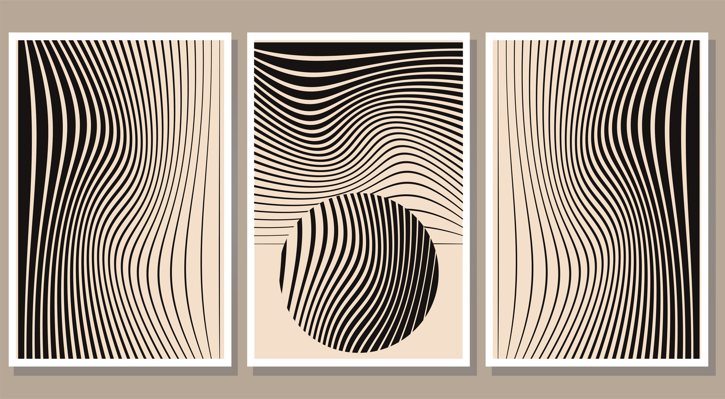 set-minimalist-abstract-stripes-posters-contemporary-luxury-3D Textured Wall Art | UV Embossed Canvas Wall Frame for Home decor