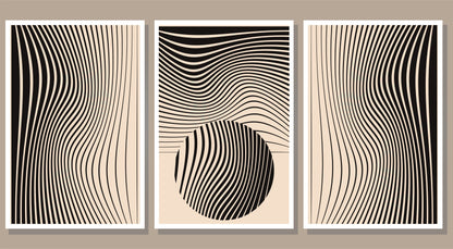 set-minimalist-abstract-stripes-posters-contemporary-luxury-3D Textured Wall Art | UV Embossed Canvas Wall Frame for Home decor