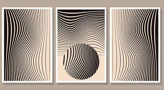 set-minimalist-abstract-stripes-posters-contemporary-luxury-3D Textured Wall Art | UV Embossed Canvas Wall Frame for Home decor
