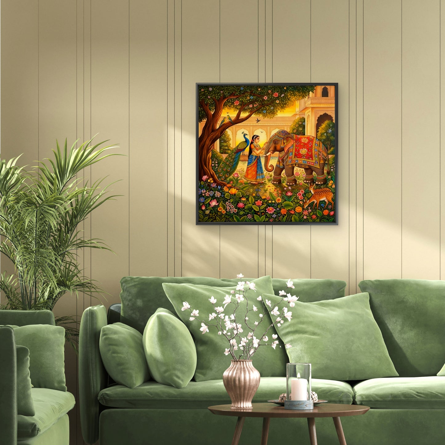 A Tapestry of Rajasthani Heritage-Luxurious-Indian Culture &  Folk Art 3D Textured Wall Art | UV Printed Embossed Canvas Wall Frame for Home Decor,living Room