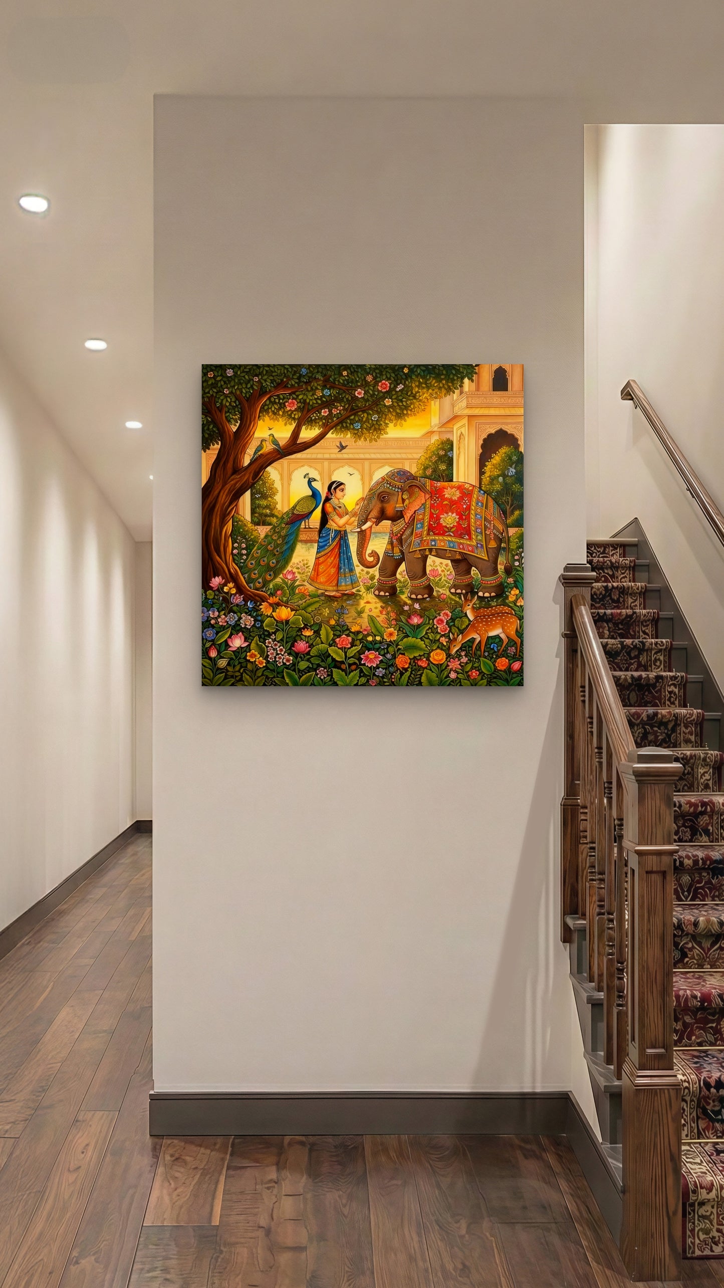 A Tapestry of Rajasthani Heritage-Luxurious-Indian Culture &  Folk Art 3D Textured Wall Art | UV Printed Embossed Canvas Wall Frame for Home Decor,living Room