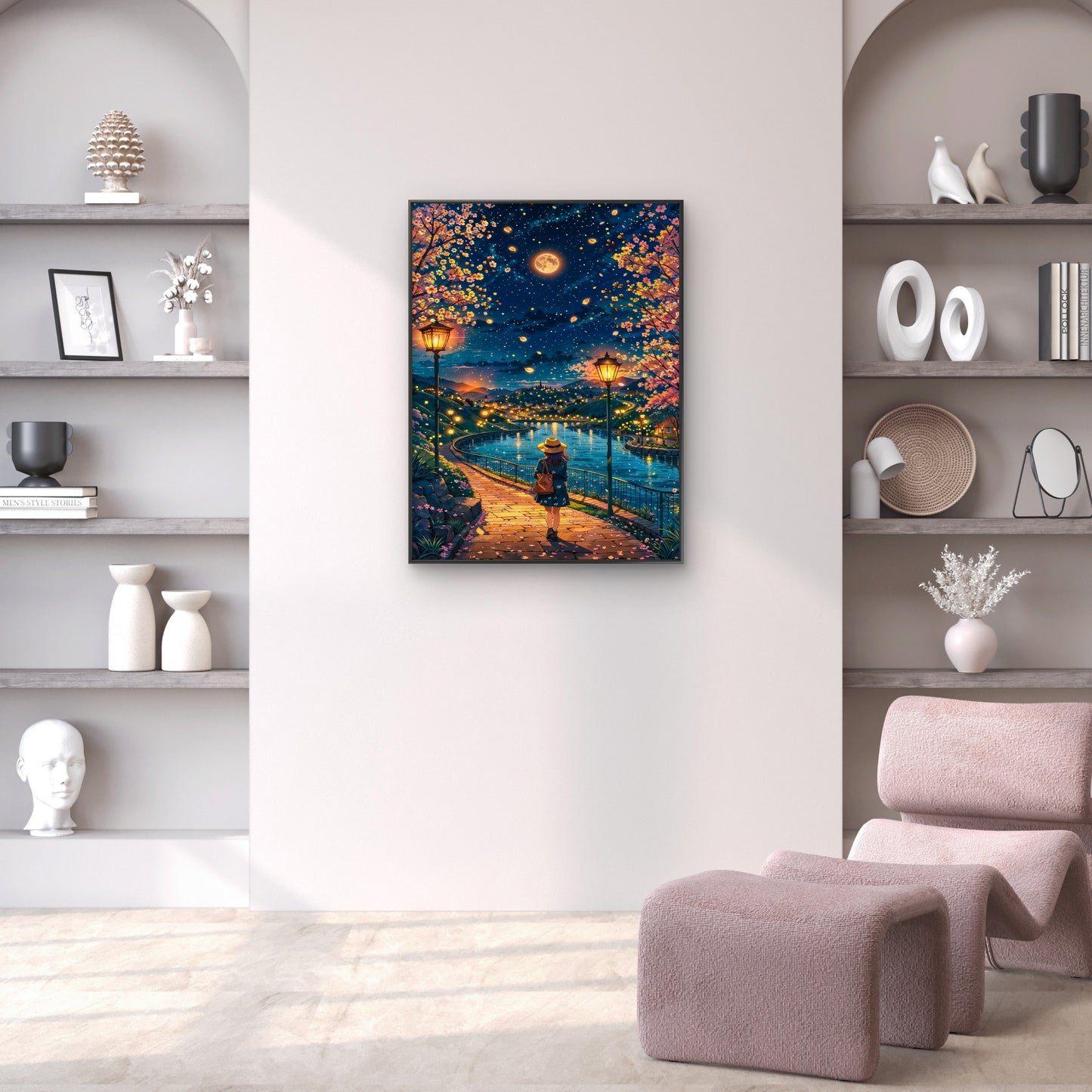 A Walk Through the Constellations-luxury-Cosmic & Fantasy-3D Textured Wall Art | UV Embossed Canvas Wall Frame for Kids room and bed room