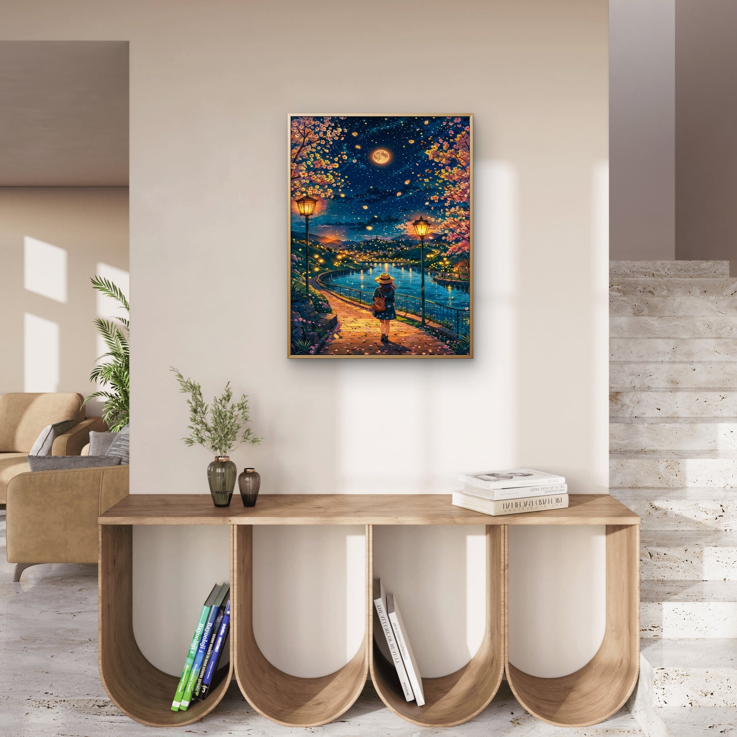 A Walk Through the Constellations-luxury-Cosmic & Fantasy-3D Textured Wall Art | UV Embossed Canvas Wall Frame for Kids room and bed room