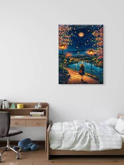 A Walk Through the Constellations-luxury-Cosmic & Fantasy-3D Textured Wall Art | UV Embossed Canvas Wall Frame for Kids room and bed room