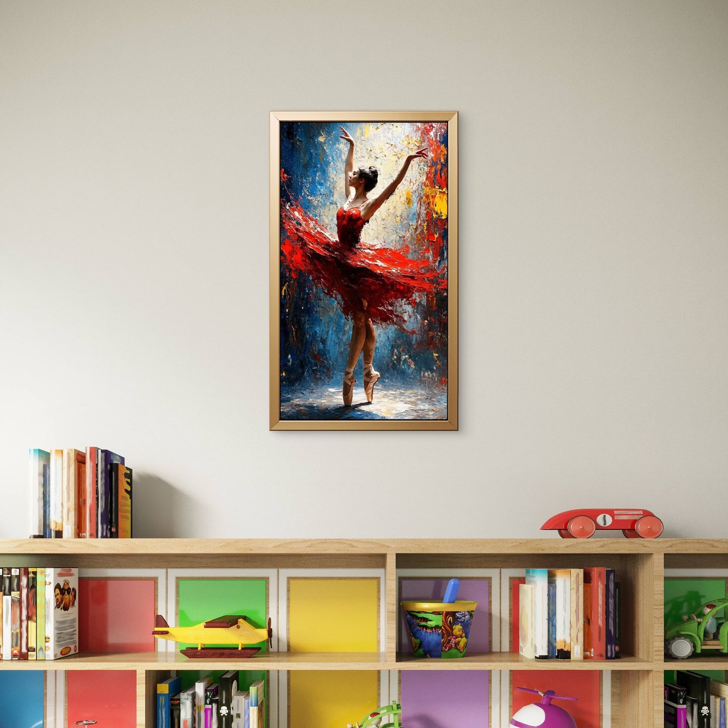 Abstract Impasto Ballet Luxurious-Lifestyle & Hobbies-3D Textured Wall Art | UV Embossed Canvas Wall Frame for Home decor and living room