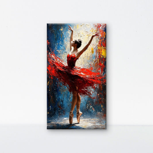 Abstract Impasto Ballet Luxurious-Lifestyle & Hobbies-3D Textured Wall Art | UV Embossed Canvas Wall Frame for Home decor and living room