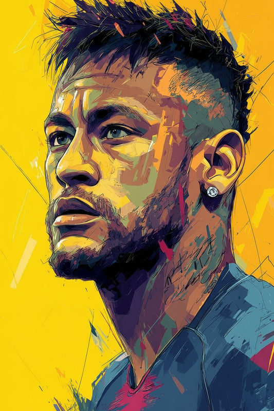 Abstract Neymar Jr. Digital Art-Luxurious-Lifestyle & Hobbies-3D Textured Wall Art | UV Embossed Canvas Wall Frame for Kids room and Sports Gallery