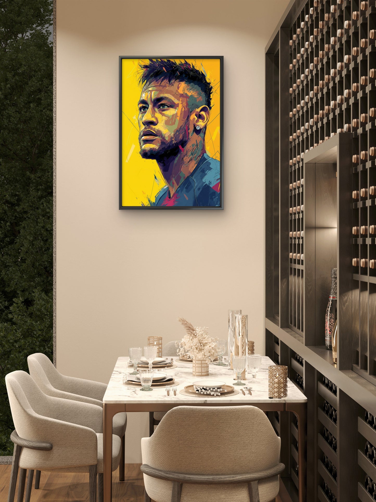 Abstract Neymar Jr. Digital Art-Luxurious-Lifestyle & Hobbies-3D Textured Wall Art | UV Embossed Canvas Wall Frame for Kids room and Sports Gallery