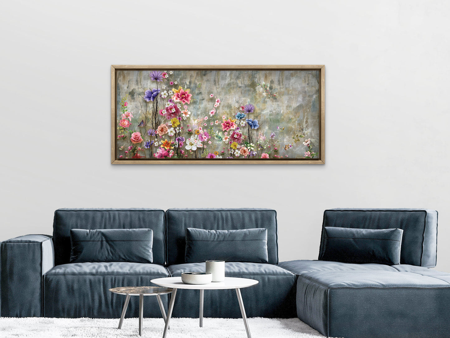 flower-Luxury abstract flower-Floral & Botanical-3D Textured Wall Art | UV Embossed Canvas Wall Frame for home decor and bed room