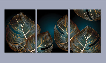 A set of 3 canvases -3D Textured Wall Art | UV Embossed Canvas Wall Frame for Home decor