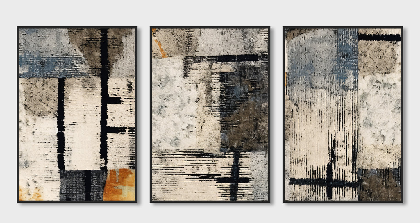 A set of three Abstract wall art pieces-3D Textured Wall Art | UV Embossed Canvas Wall Frame for Home decor