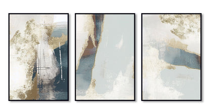 A set of three abstract-3D Textured Wall Art | UV Embossed Canvas Wall Frame for Home decor