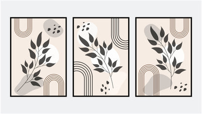 hand-draw-abstract-tropical-leaves-3D Textured Wall Art | UV Embossed Canvas Wall Frame for Home decor