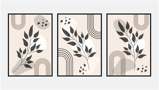 hand-draw-abstract-tropical-leaves-3D Textured Wall Art | UV Embossed Canvas Wall Frame for Home decor