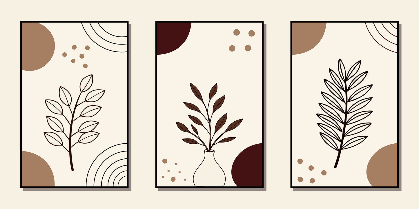 botanical-wall-art-print-set-minimalist-plant-illustration-3D Textured Wall Art | UV Embossed Canvas Wall Frame for Home decor