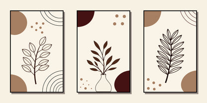 botanical-wall-art-print-set-minimalist-plant-illustration-3D Textured Wall Art | UV Embossed Canvas Wall Frame for Home decor