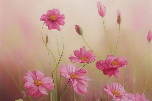 Beautiful pink color Luxury flower-Floral & Botanical-3D Textured Wall Art | UV Embossed Canvas Wall Frame for home decor and bed room