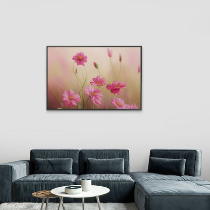 Beautiful pink color Luxury flower-Floral & Botanical-3D Textured Wall Art | UV Embossed Canvas Wall Frame for home decor and bed room
